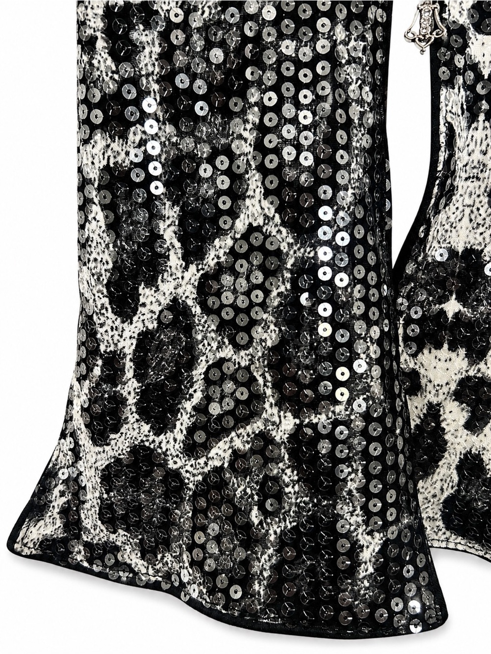 Y2K Sequin Halter Top Leopard Cross NWT - Picture 6 of 9